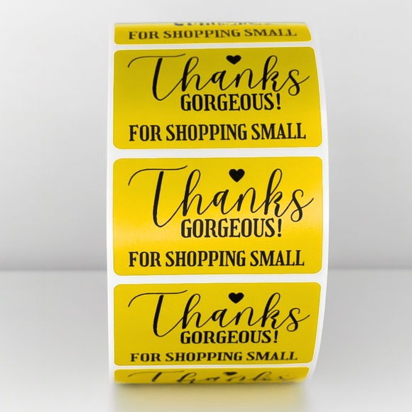 Thanks Gorgeous! For Shopping Small" Stickers | Small Business Packaging - Picture 3 of 11